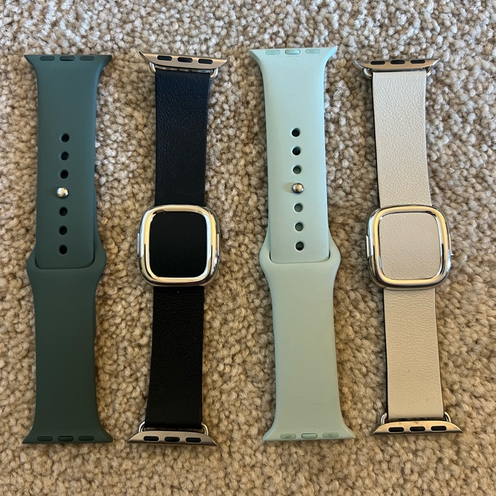 Apple Watch Bands Set: Sport Bands and Leather Modern Buckle